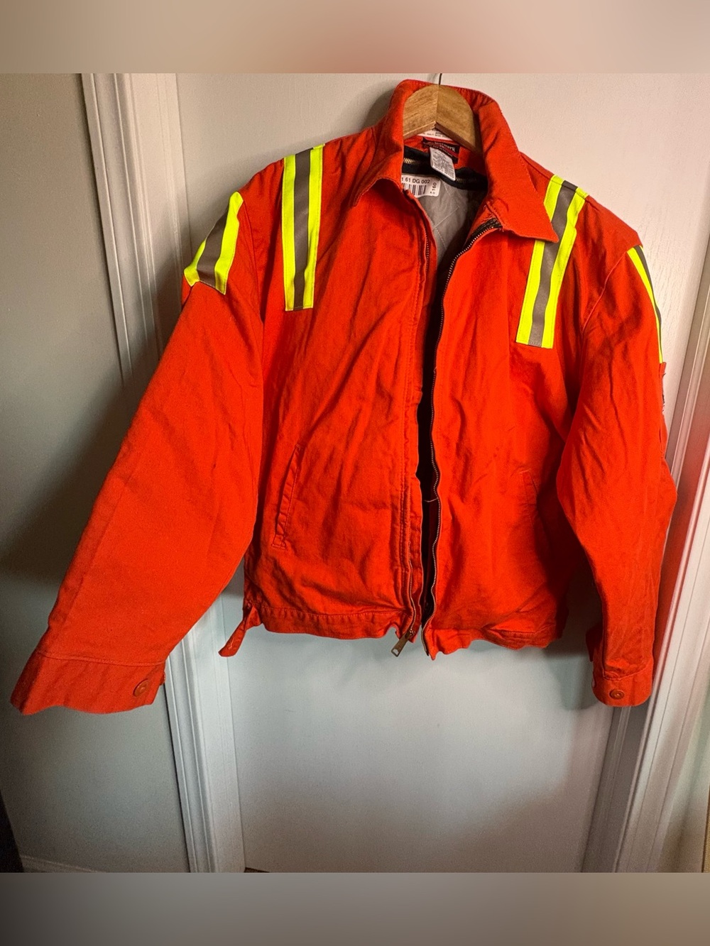 Bulwark FR Sz M High-Visibility Orange Safety Lined Jacket Reflective Stripes